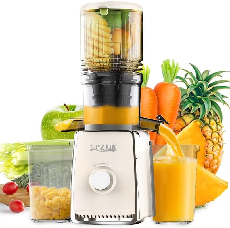 Liquidation: extracteur de jus à presse froide avec grande ouverture d’alimentation de 5,3 inch, extracteur lent, 300 W, extracteur lent professionnel pour légumes et fruits entiers, facile à nettoyer pour extraction en lot