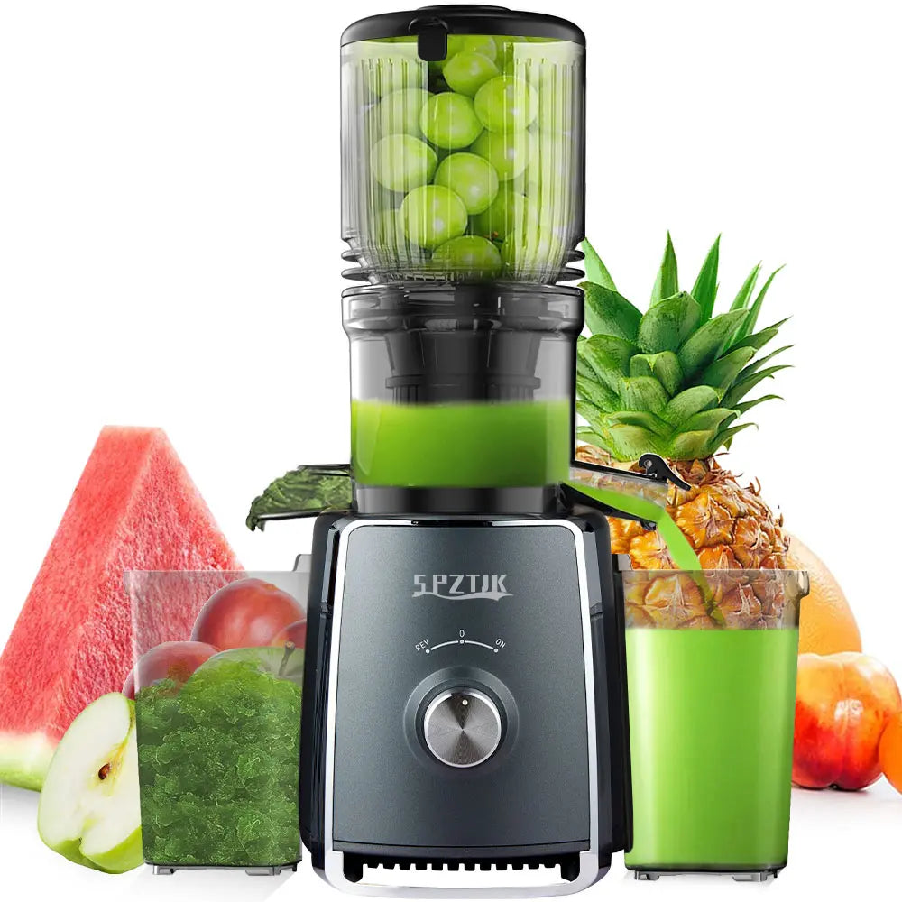 Liquidation: extracteur de jus à presse froide avec grande ouverture d’alimentation de 5,3 inch, extracteur lent, 300 W, extracteur lent professionnel pour légumes et fruits entiers, facile à nettoyer pour extraction en lot