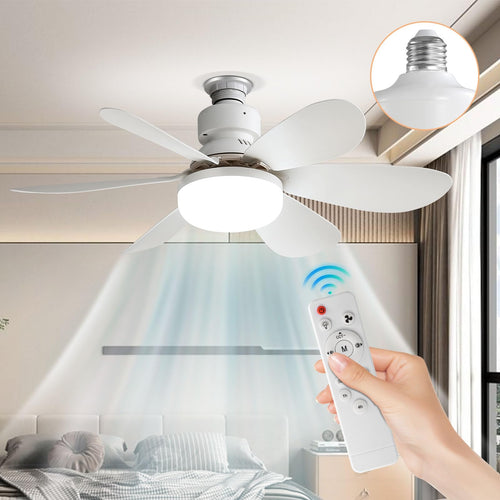 Ventilateur avec lumière à brancher, télécommande, moteur CC en cuivre pur, vitesse variable économisant l’énergie, fonctionnement silencieux, éclairage réglable, fonction de minuteur