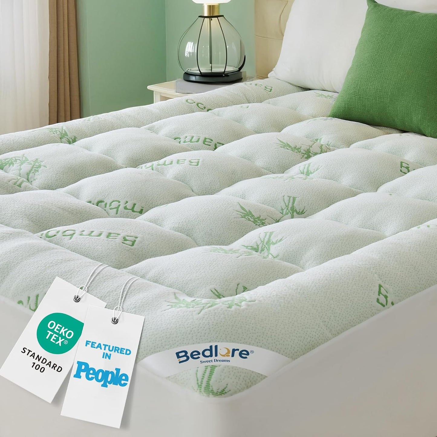 BEDLORE Surmatelas 160x200 cm, sur Matelas 2 Personne en Viscose de Bambou