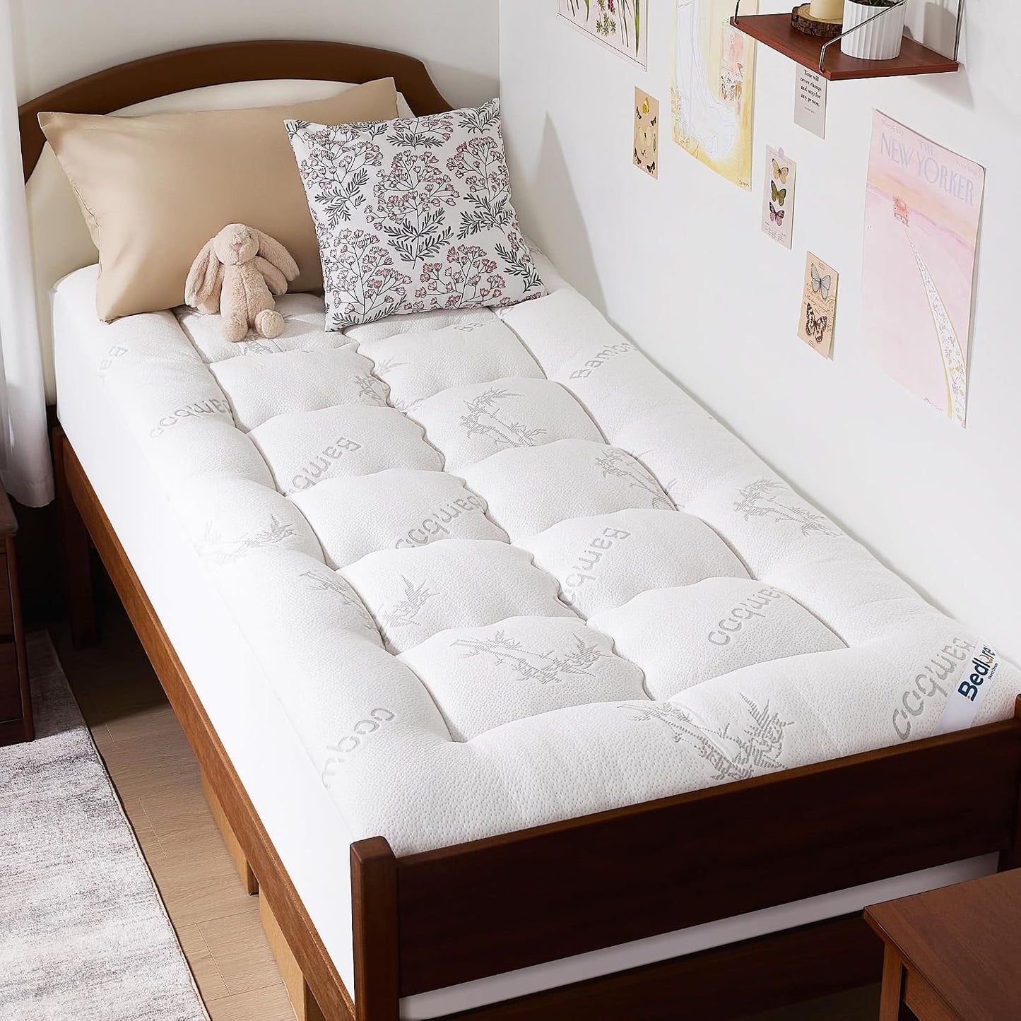 BEDLORE Surmatelas 160x200 cm, sur Matelas 2 Personne en Viscose de Bambou