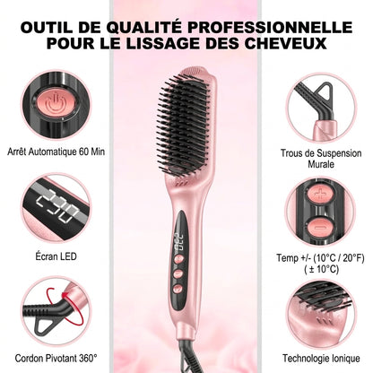 LANDOT Brosse Lissante, 12 temp. 120-230°C, 30s chauffe, anti-brûlure
