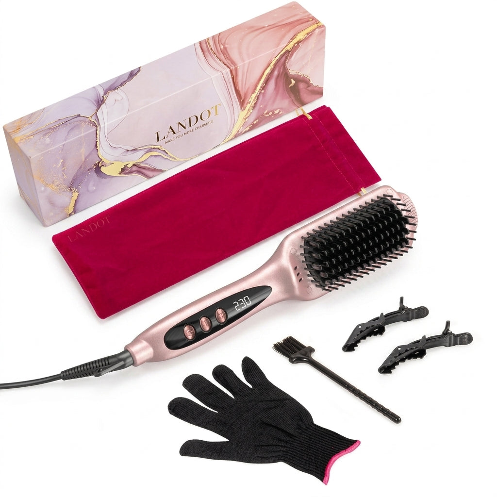 LANDOT Brosse Lissante, 12 temp. 120-230°C, 30s chauffe, anti-brûlure