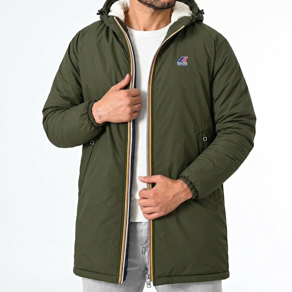 Parka d'Hiver Fourrée & Coupe-Vent pour Homme/Femme - Modèle Urbain Confort Coupe-Vent – Mi-Longue à Capuche