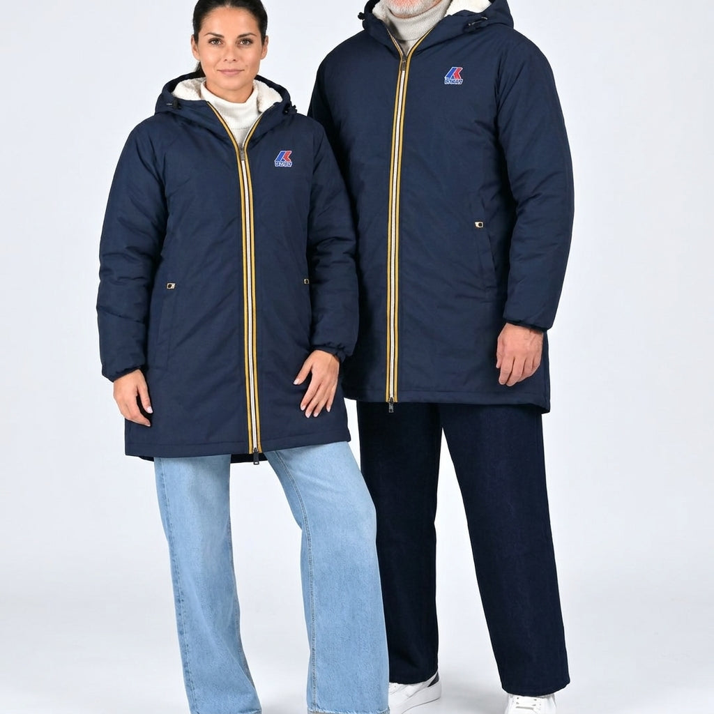 Parka d'Hiver Fourrée & Coupe-Vent pour Homme/Femme - Modèle Urbain Confort Coupe-Vent – Mi-Longue à Capuche