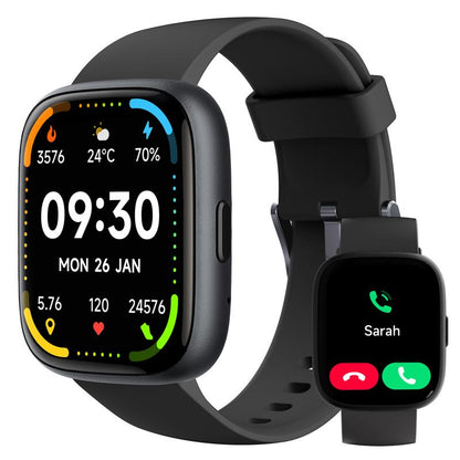 Montre connectée multifonction pour hommes / femmes, 1,83 inch, avec moniteur de pas / d'activité, podomètre, montre connectée pour répondre / passer des appels, Compatible Android iOS