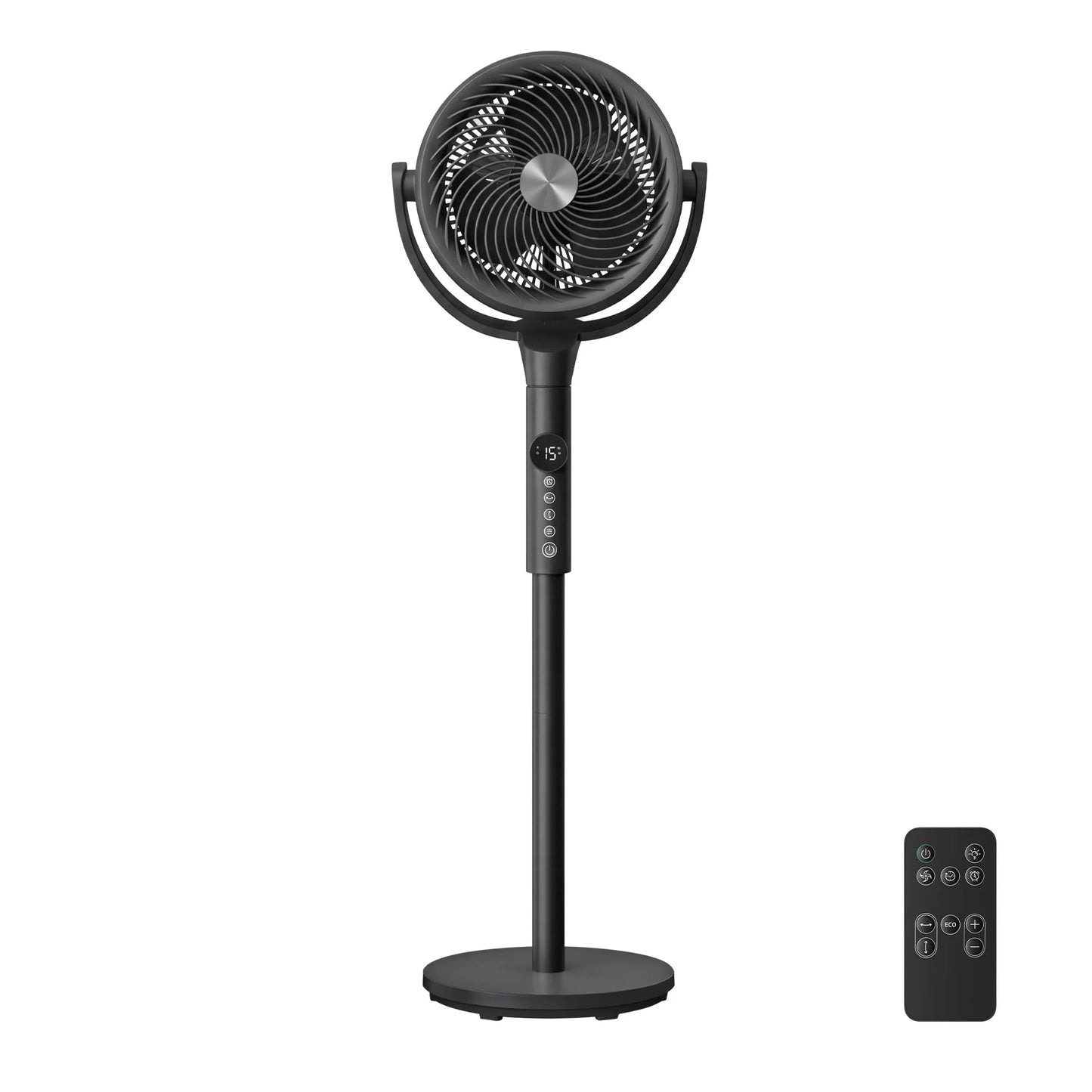 SONGMIICS Ventilateur sur Pied Silencieux 20 dB, avec Télécommande, Circulateur d’Air Puissant, Oscillation 120°+135°, 15 Vitesses, Minuterie 15 h, 3 Modes, Hauteur Réglable, Blanc Nuage