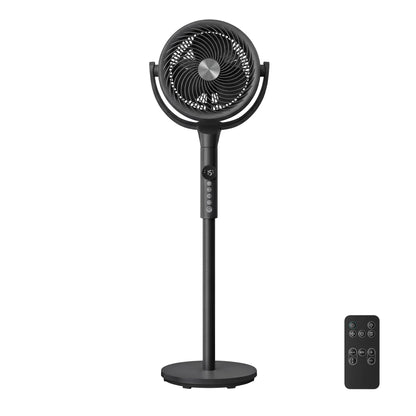 SONGMIICS Ventilateur sur Pied Silencieux 20 dB, avec Télécommande, Circulateur d’Air Puissant, Oscillation 120°+135°, 15 Vitesses, Minuterie 15 h, 3 Modes, Hauteur Réglable, Blanc Nuage